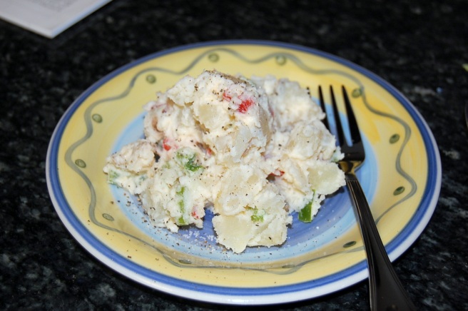 Pennsylvania Dutch Potato Salad looks like this.  Not going to win any food presentation contests.